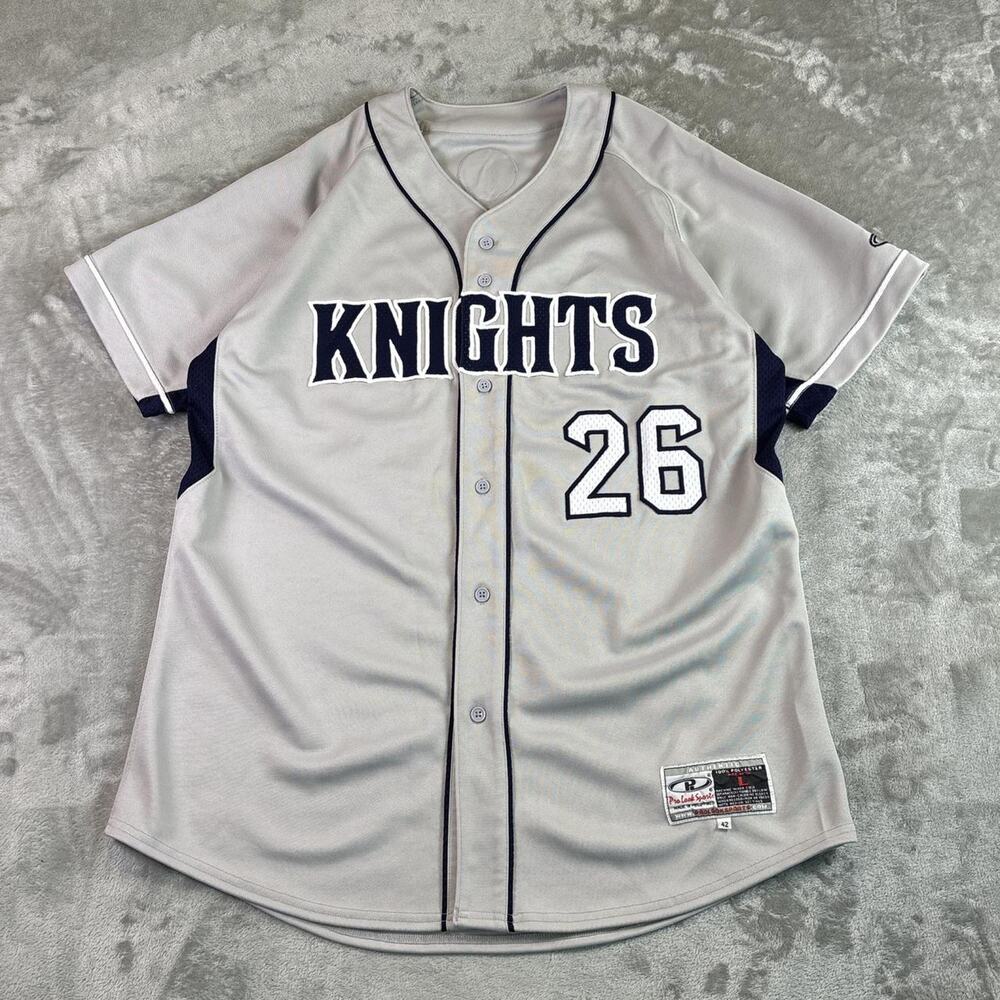 Knights 26 Baseball Jersey Pro Look Sports White Navy Mens Size L 42 Athletic